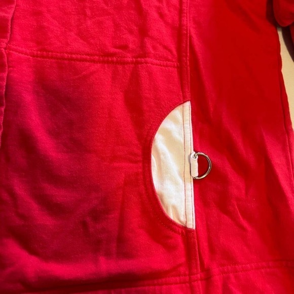 Onque Casual red white trim snap down casual top M - Picture 3 of 9